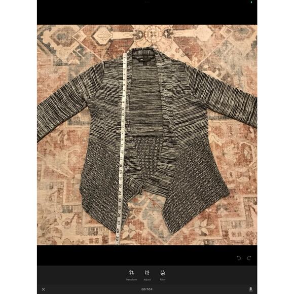 I.n studio open front black and gray marled cardigan size large petite - Picture 3 of 7